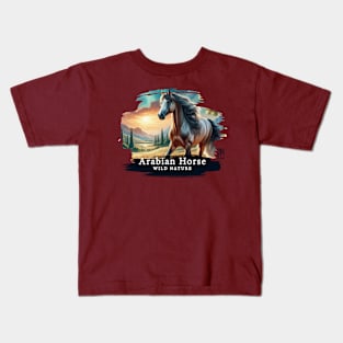 Arabian Horse - WILD NATURE - HORSE -12 Kids T-Shirt